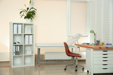 Modern interior of doctor's office with workplace
