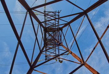 high voltage pole support for electrical wires