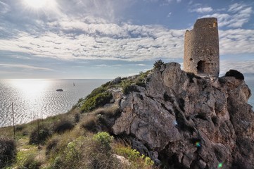 Fototapeta na wymiar Prezzemolo tower, Cagliari, Sardinia, Italy