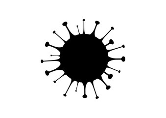 Fototapeta Coronavirus disease COVID-19 black silhouette vector. COVID-2019 silhouette icon isolated on a white background. Virus infection clip art obraz