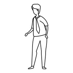 young man line style icon vector illustration design