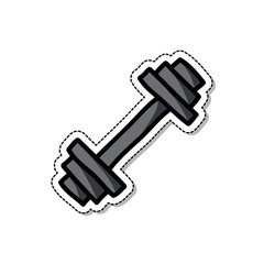 barbell doodle icon, vector illustration