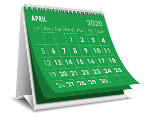 April 2020 calendar