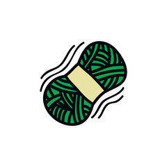 knitting thread doodle icon, vector illustration