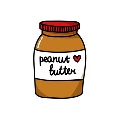 peanut butter doodle icon, vector illustration