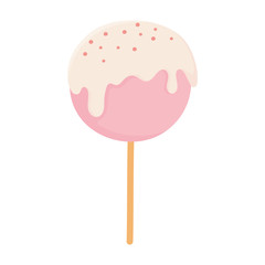 happy birthday sweet candy in stick confectionery isolated icon