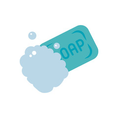 soap with foam icon, flat style