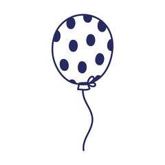 happy birthday balloon decoration celebration party isolated icon line style