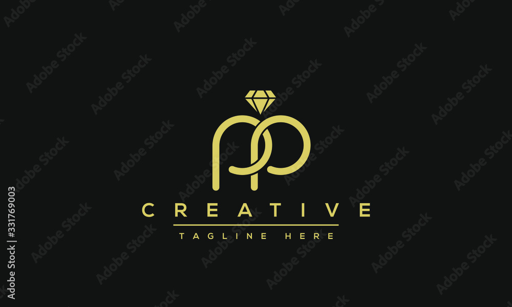 Poster modern elegant creative p logo design and template. pp icon initial based monogram and letters in ve