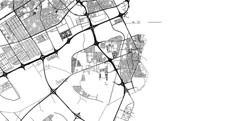 Urban vector city map of Al Wakrah, Qatar