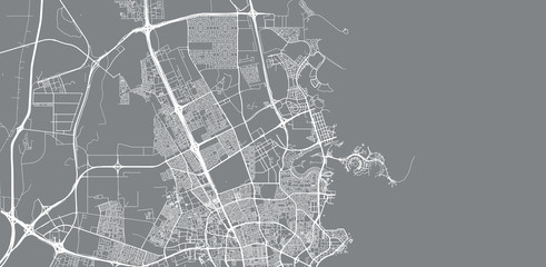 Urban vector city map of Umm Salal Muhammad, Qatar