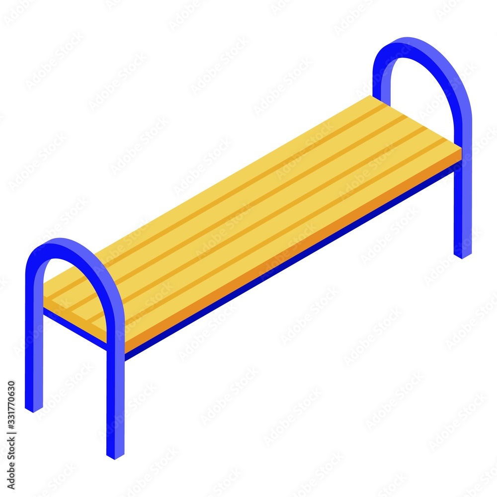 Poster kid playground bench icon. isometric of kid playground bench vector icon for web design isolated on 