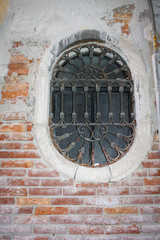 European Window with Iron Decoration