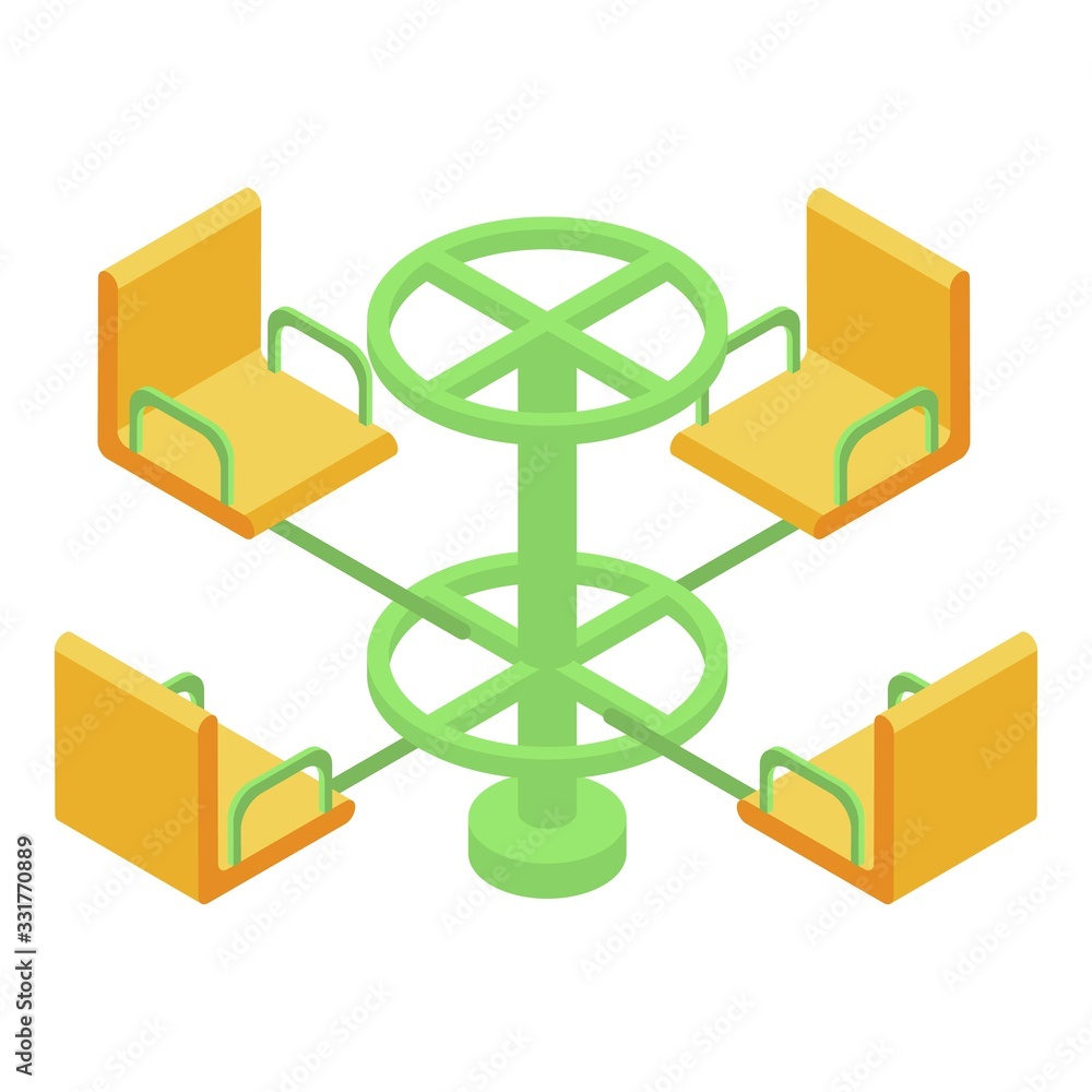 Poster merry go round icon. isometric of merry go round vector icon for web design isolated on white backgr