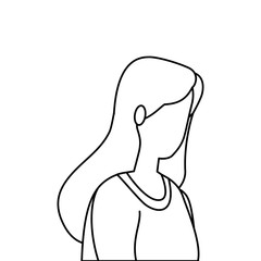 beautiful woman line style icon vector illustration design