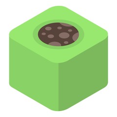 Green turkish sweet icon. Isometric of green turkish sweet vector icon for web design isolated on white background