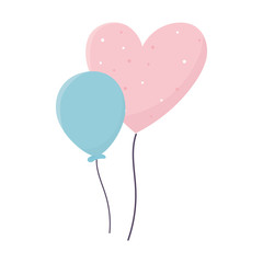 Fototapeta na wymiar happy birthday bunch balloons decoration celebration icon