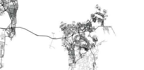 Obraz premium Urban vector map of Bahrain, middle east