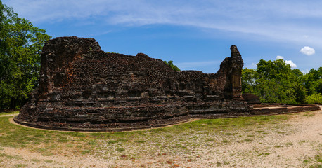Fototapeta na wymiar Side view of Palace of King Nishshanka Malla in Polonnaruwa archaeological site