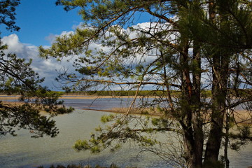 Picturesque lake on a fine spring day, Central Russia.