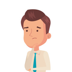 businessman thinking avatar character icon vector illustration design
