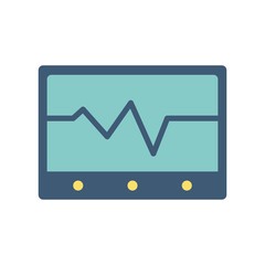 Pulse inside tablet flat style icon vector design