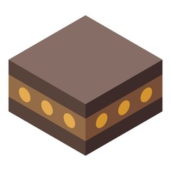 Halva nuts cake icon. Isometric of halva nuts cake vector icon for web design isolated on white background