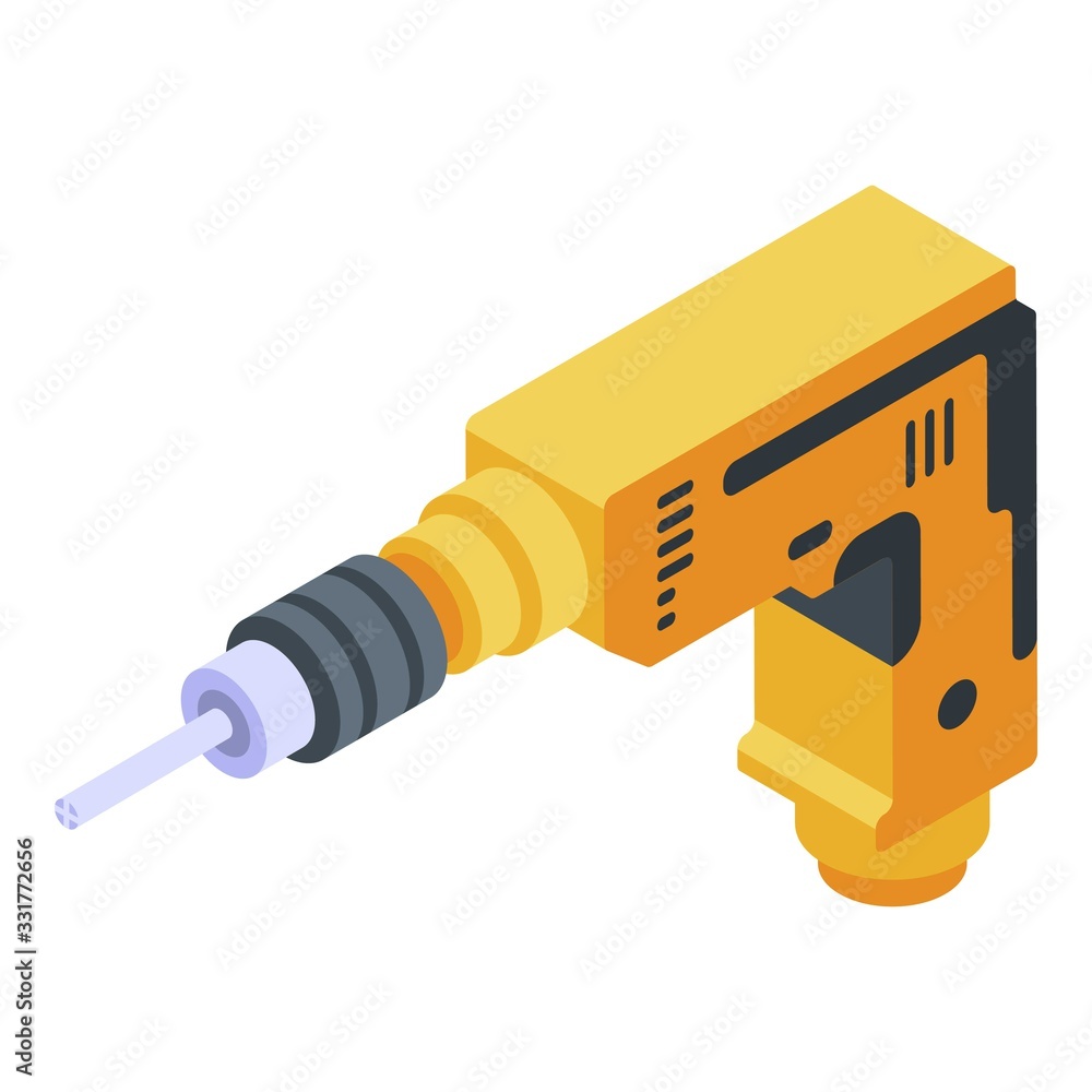 Poster drill tool icon. isometric of drill tool vector icon for web design isolated on white background