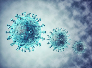 3D render. Illustration Coronavirus spreads quickly and sometimes before people have symptoms