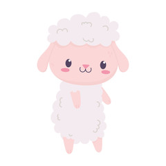 cute sheep animal cartoon isolated icon