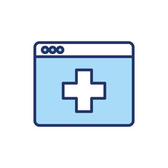 Isolated cross inside website line and fill style icon vector design
