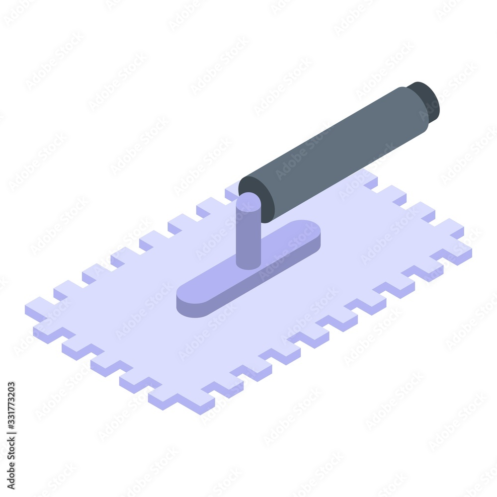 Poster tiling trowel icon. isometric of tiling trowel vector icon for web design isolated on white backgrou