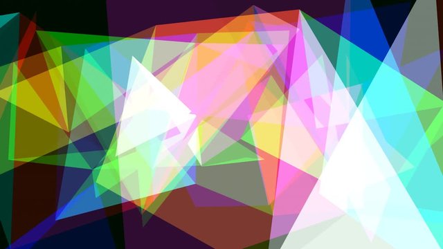 Abstract Translucent Rainbow Moving Geometric Triangle Shapes - 4K Seamless Loop Motion Background Animation