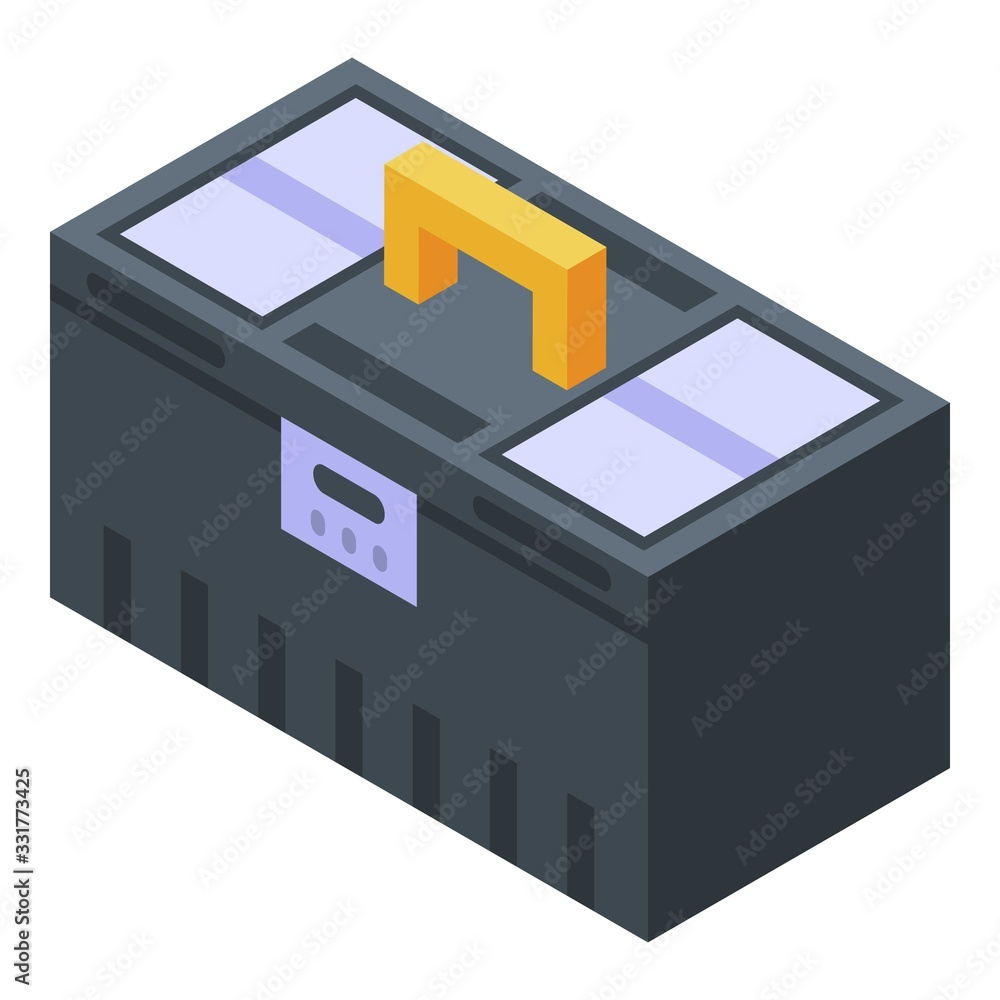 Poster construction toolbox icon. isometric of construction toolbox vector icon for web design isolated on 