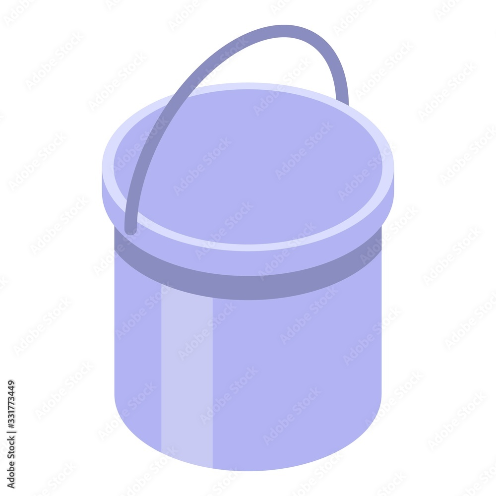Poster bucket icon. isometric of bucket vector icon for web design isolated on white background