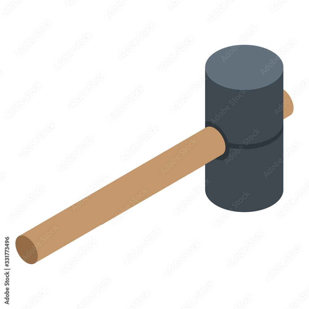 Poster sledge hammer icon. isometric of sledge hammer vector icon for web design isolated on white backgrou