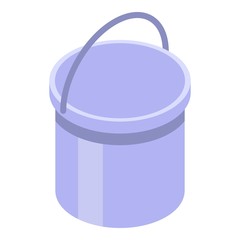 Bucket icon. Isometric of bucket vector icon for web design isolated on white background