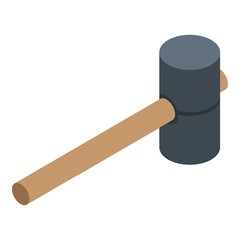 Sledge hammer icon. Isometric of sledge hammer vector icon for web design isolated on white background