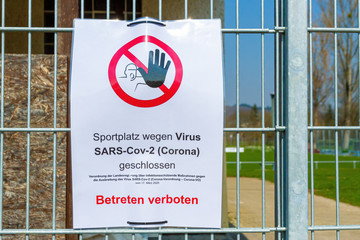 Corona-Verordnung, Sportplatz geschlossen wegen Coronavirus