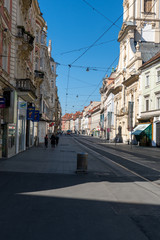 Fototapeta na wymiar Menschenleere Stadt Graz während der Corona-Virus Krise