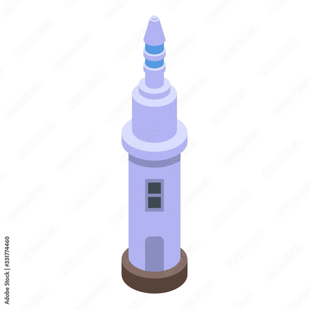 Poster radar lighthouse icon. isometric of radar lighthouse vector icon for web design isolated on white ba