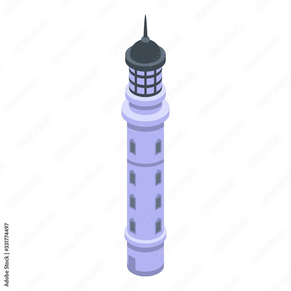 Poster high lighthouse icon. isometric of high lighthouse vector icon for web design isolated on white back