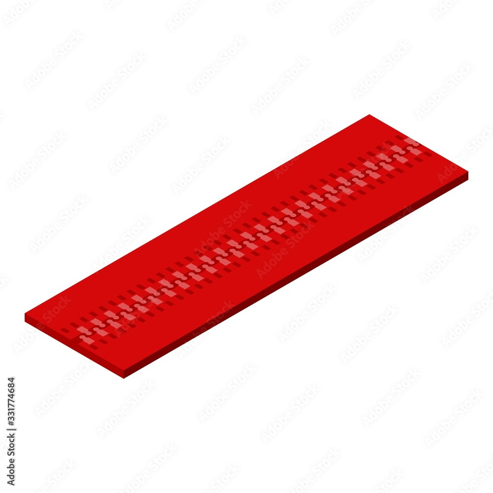 Poster red zipper icon. isometric of red zipper vector icon for web design isolated on white background