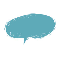 Speech bubble and thought balloon. Hand drawn. Vector
