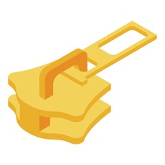 Fastening zipper pull icon. Isometric of fastening zipper pull vector icon for web design isolated on white background
