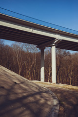 Road concrete bridge on the highway