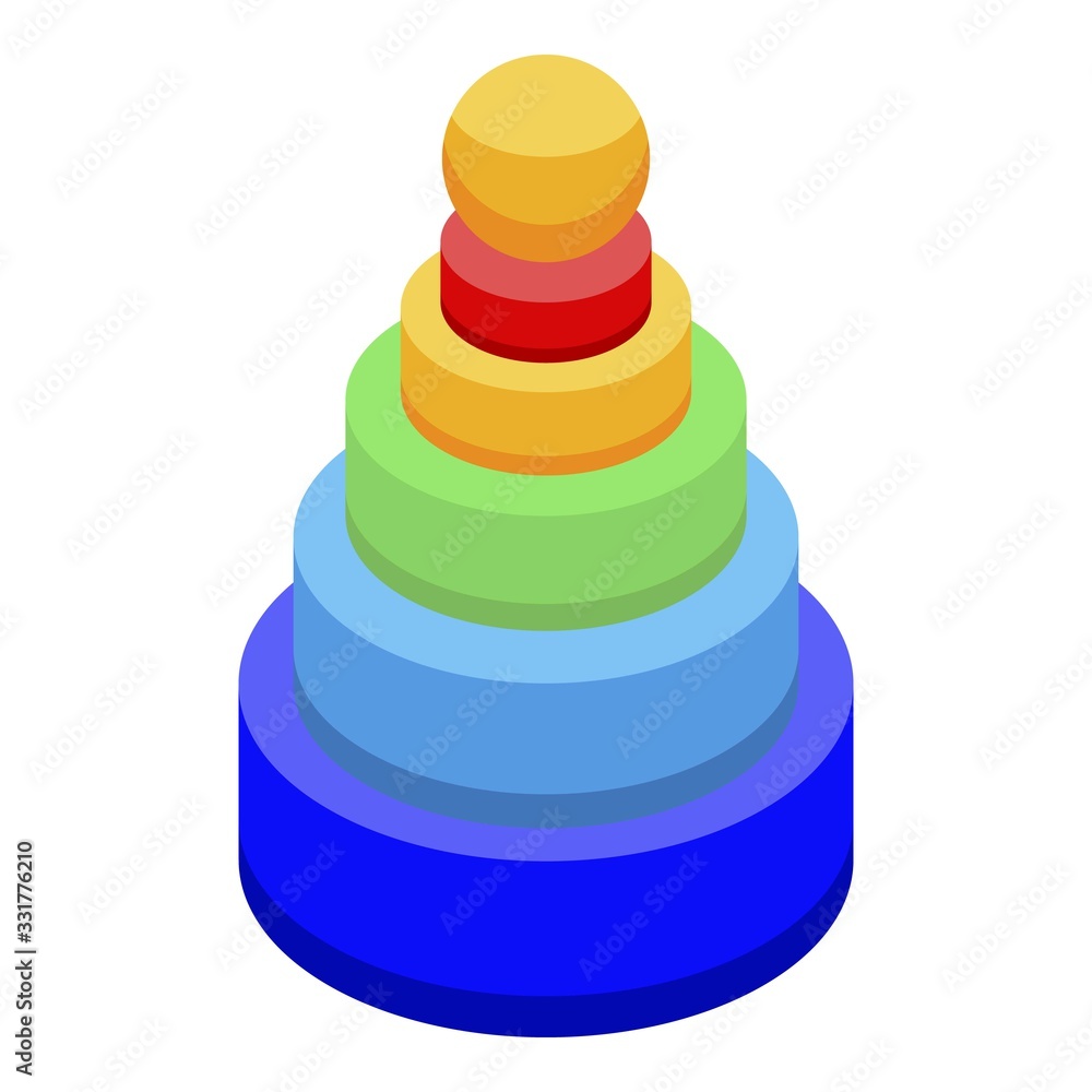 Poster baby colorful pyramide icon. isometric of baby colorful pyramide vector icon for web design isolated
