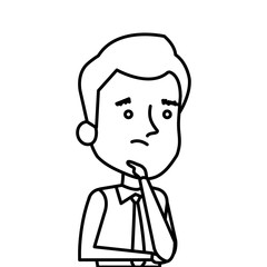 businessman thinking avatar character icon vector illustration design
