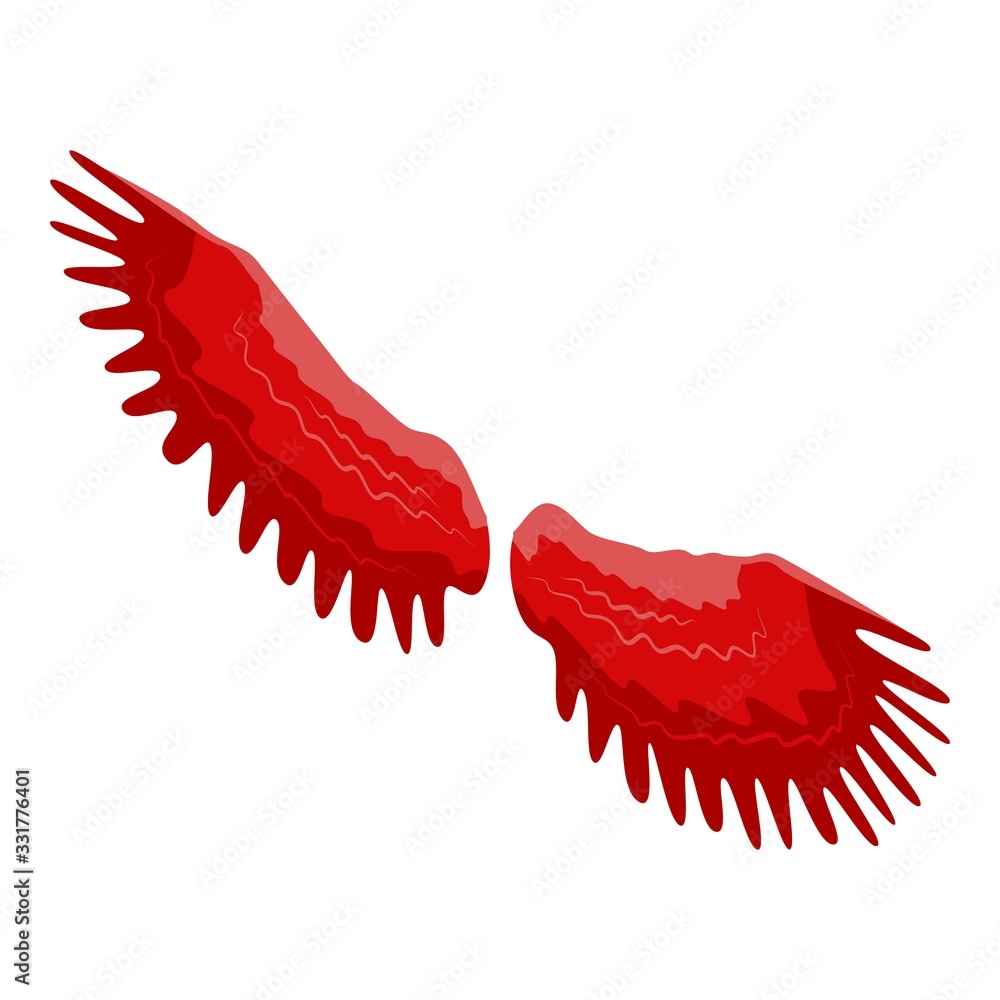 Aufkleber red wings icon. isometric of red wings vector icon for web design isolated on white background