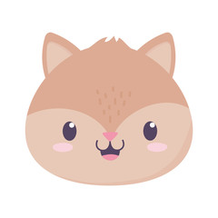 cute squirrel face animal cartoon isolated icon
